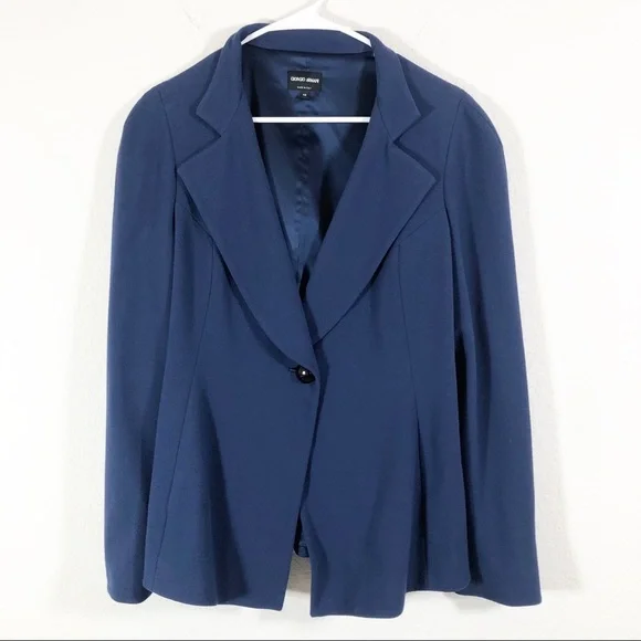 Giorgio Armani ネイビー ジャケット Vintage 80s - 90s Giorgio Armani Navy Blue Silk Blazer
